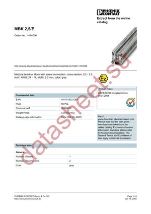 1414006 datasheet  